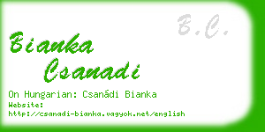 bianka csanadi business card