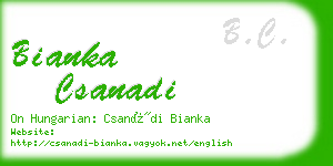 bianka csanadi business card